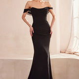 Ladivine Amoris T705 Off Shoulder Fitted Bridesmaid Gown