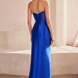 Ladivine Amoris T708 Strapless Fitted Satin Prom Gown