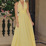 Amoris T715 Halter Neck Chiffon A-Line Gown