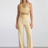 The Aurelia Draped Petal Halter Top