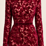 Vivienne Wine Lace Midi Dress — detail view