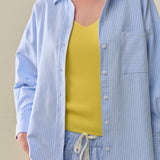 White Striped Buttoned Shirt In Blue